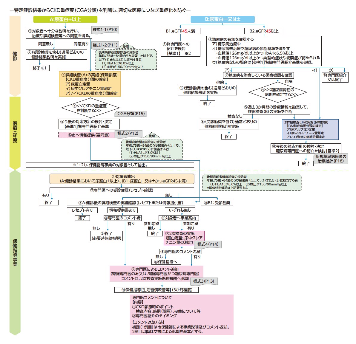 久留米市におけるCKD重症化予防のフローチャート