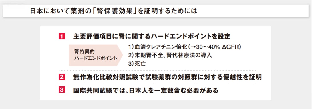 日本において薬剤の「腎保護効果」を証明するためには