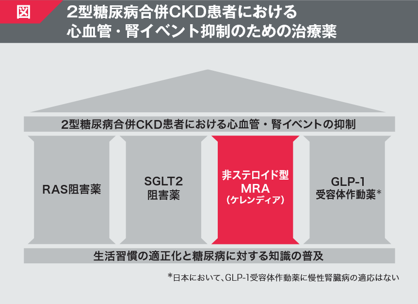 2型糖尿病合併CKD患者における心血管・腎イベント抑制のための治療薬